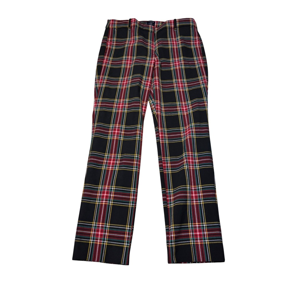 J.Crew Ruby Full Length Pant Womens 12P W33 L28 Black Stewart Plaid Tartan